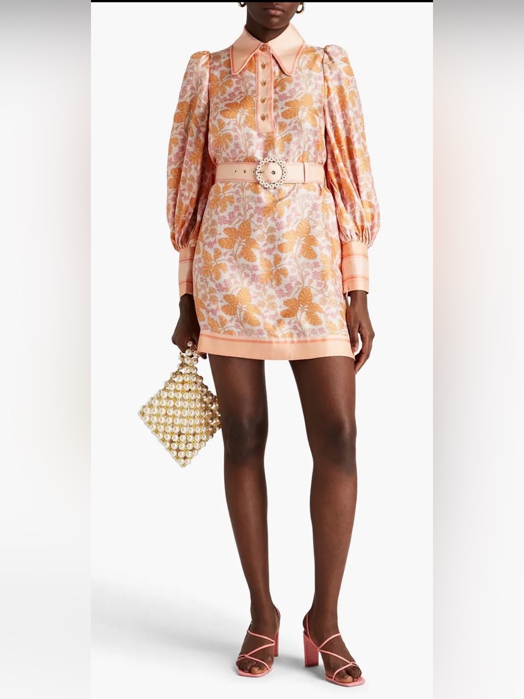 Zimmermann Floral-Print Silk-Twill Mini Shirt Dress Sz 2 Worn 1x